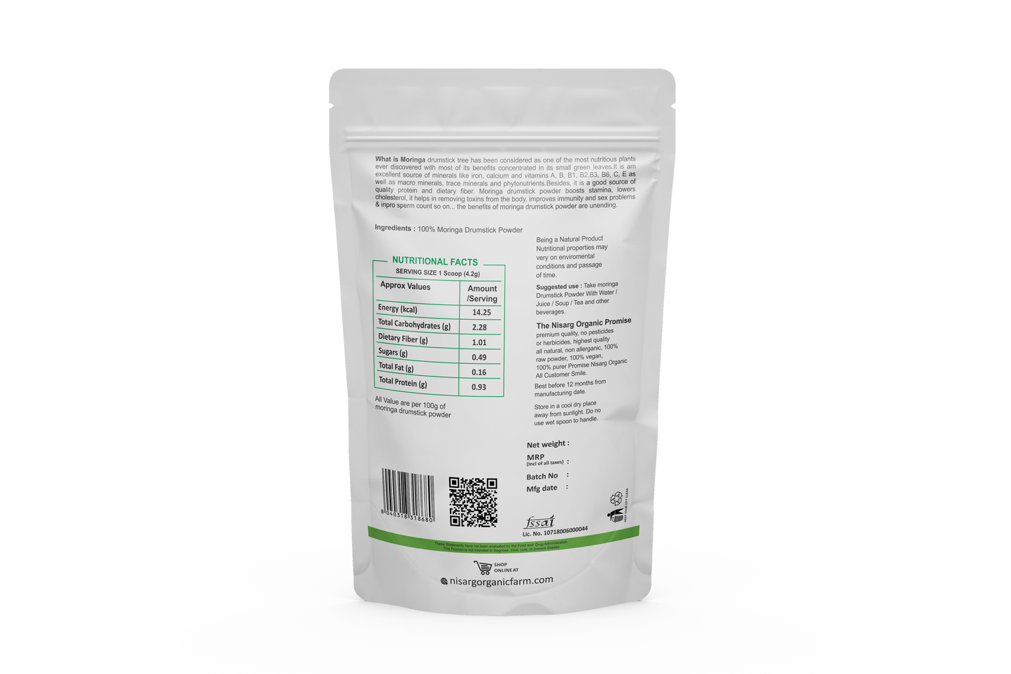 Nisarg Organic Moringa Drumstick Powder