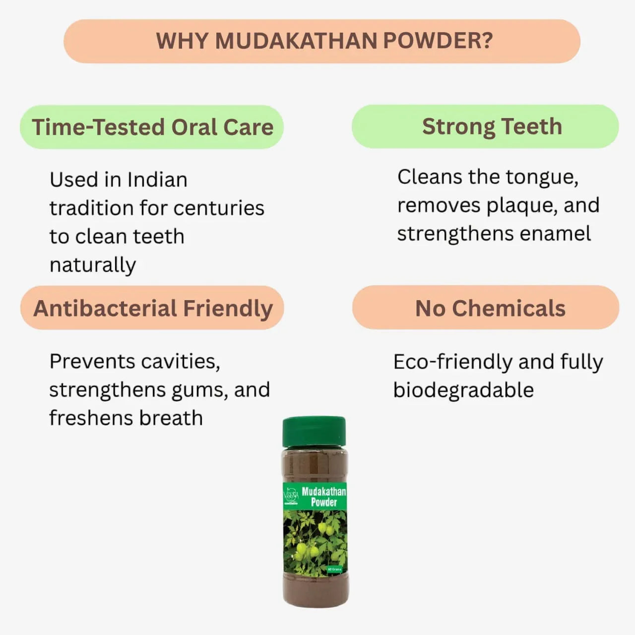 Veena Mudakathan Powder - 60g ( Pack of 3 ) - Orgoshops