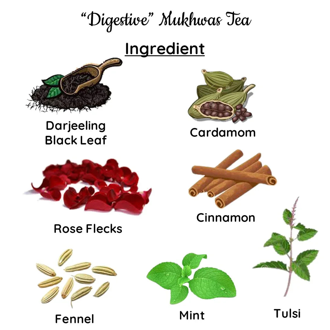 Digestive mukhwas Tea | Cold & Hot Brew | (50 gm) Makes 25 Cups - Orgoshops