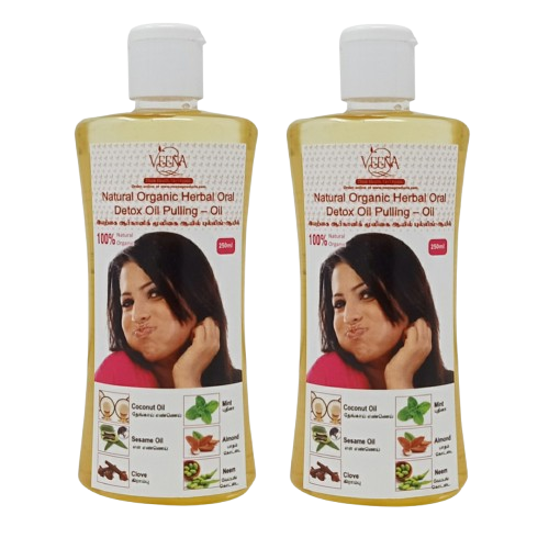Veena  Natural Organic Herbal Oral Detox Oil Pulling ( Oil ) - 250ml ( Pack of 2 )