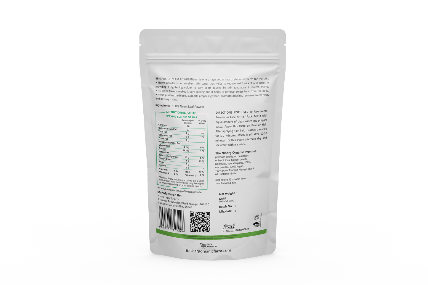 Nisarg Organic Neem Leaf Powder