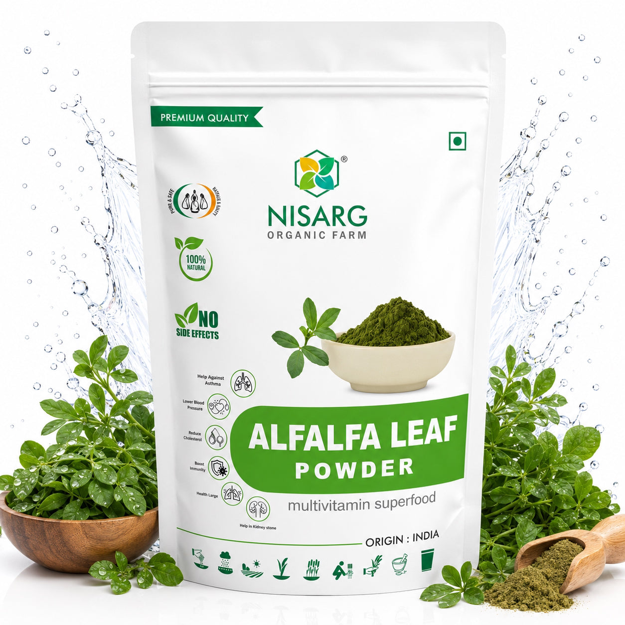 Nisarg Organic Farm Alfalfa Leaf Powder