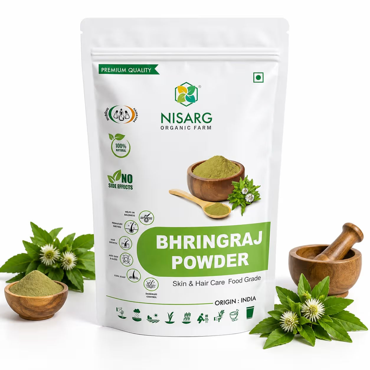 Nisarg Organic Farm Bhringraj Leaf Powder
