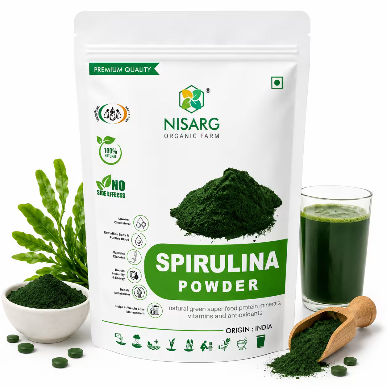Nisarg Organic Farm Spirulina Powder