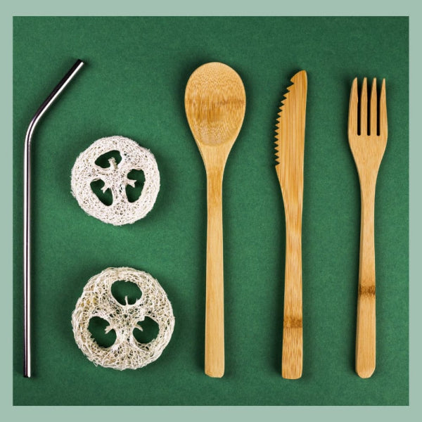 Onearth Bamboo Travel Cutlery Set