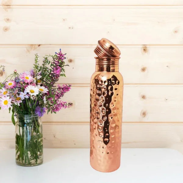 Onearth 750 ml Copper Bottle (with Cleaning Brush) – Hammered-500g - Orgoshops
