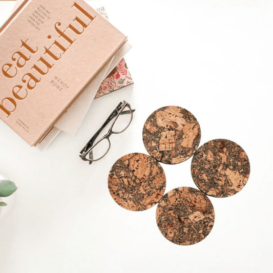 Onearth Quirky Cork Coasters Pack of 6 - பச்சை