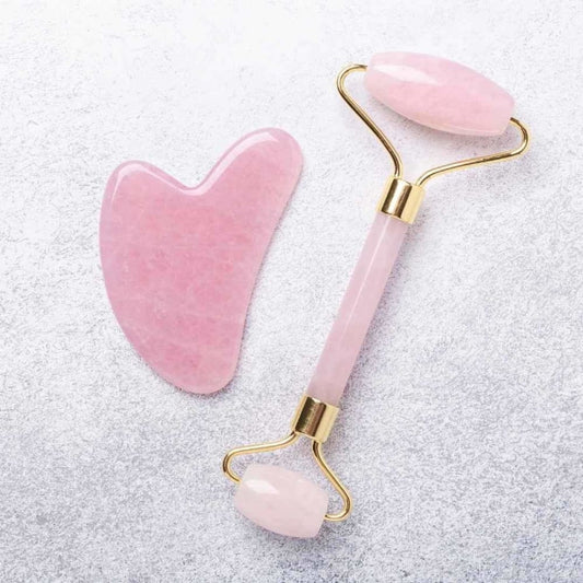 Onearth Rose Quartz Roller+ Gua Sha