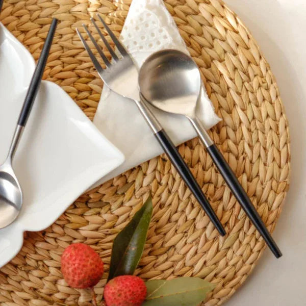 Onearth Grey & Black Steel Cutlery Set - Orgoshops