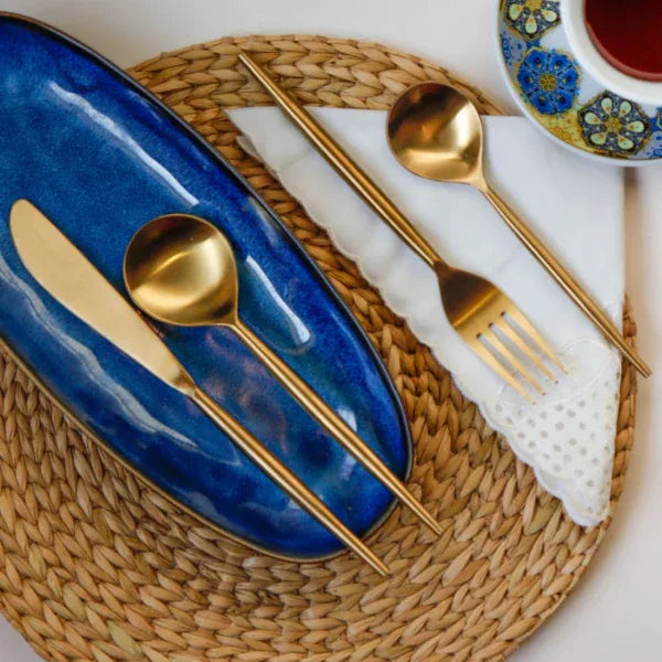 Onearth Golden Steel Cutlery Set - Orgoshops