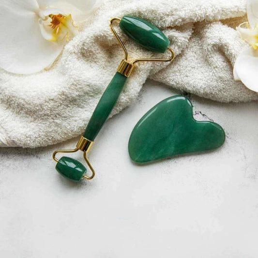 Onearth Green Jade Face Massager (Roller + Gua Sha)