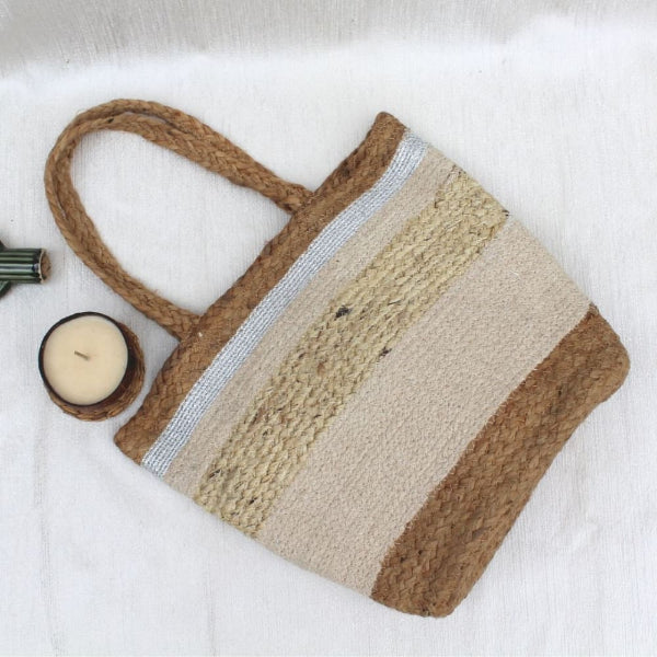 Onearth Beige Jute Tote Bag-700gm