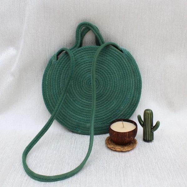 OnEarth Green & Round Sling Bag-700gm - Orgoshops