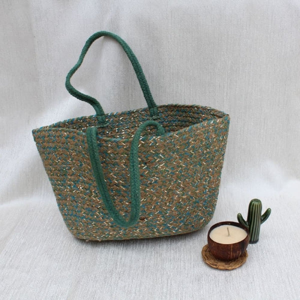 Onearth Green Jute Tote Bag-700gm