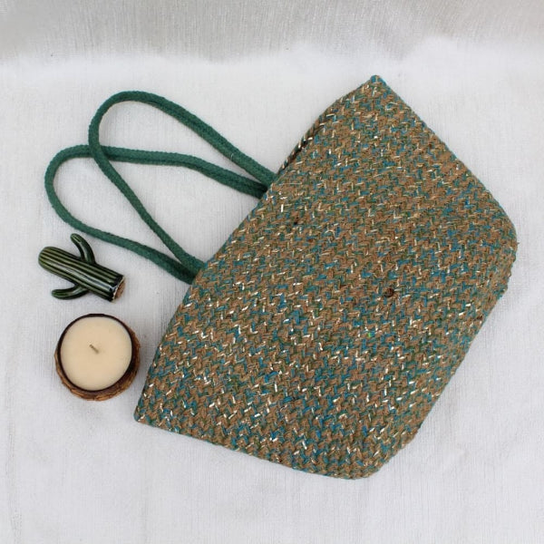 Onearth Green Jute Tote Bag-700gm