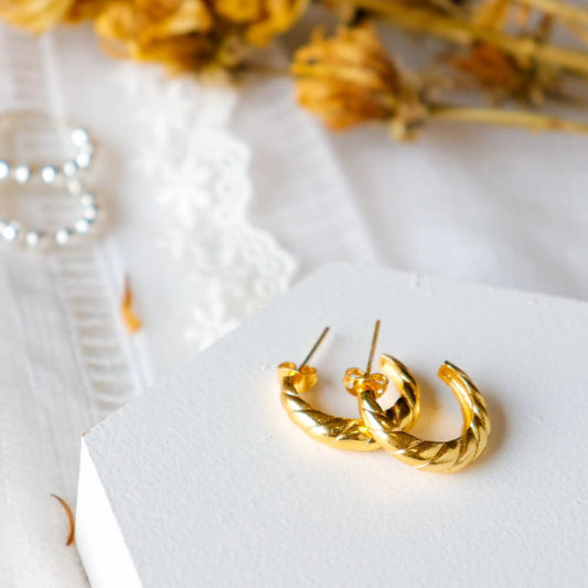 Onearth Circle- Gold Plated Brass Metal Earrings