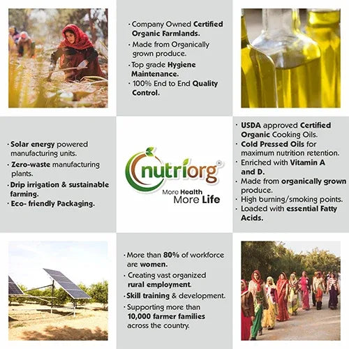 Nutriorgo Certified Organic Sunflower Oil - 500ml Glass Bottle - Orgoshops