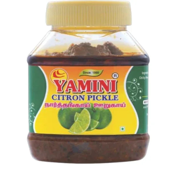 Yamini Foods Garlic Pickle / Citron Pickle / Poondu Orugai / Narthangai Orugai - 500 g - Orgoshops