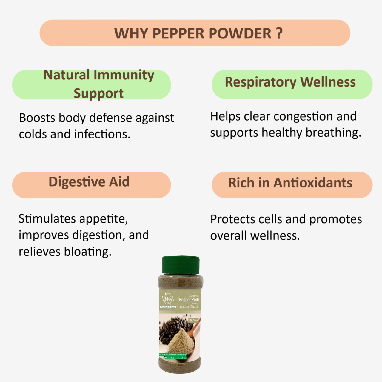 Organic black pepper powder
