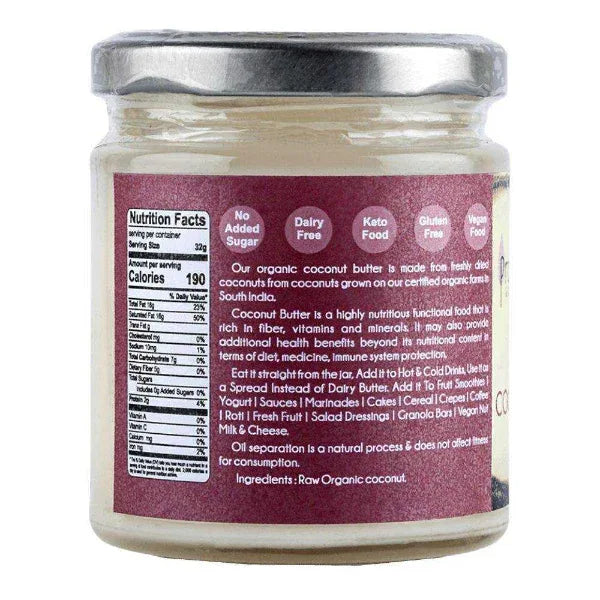 Organic coconut butter Nutrition facts