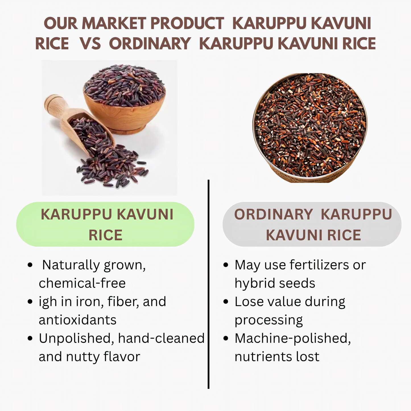 Our Black rice vs ordinary black rice