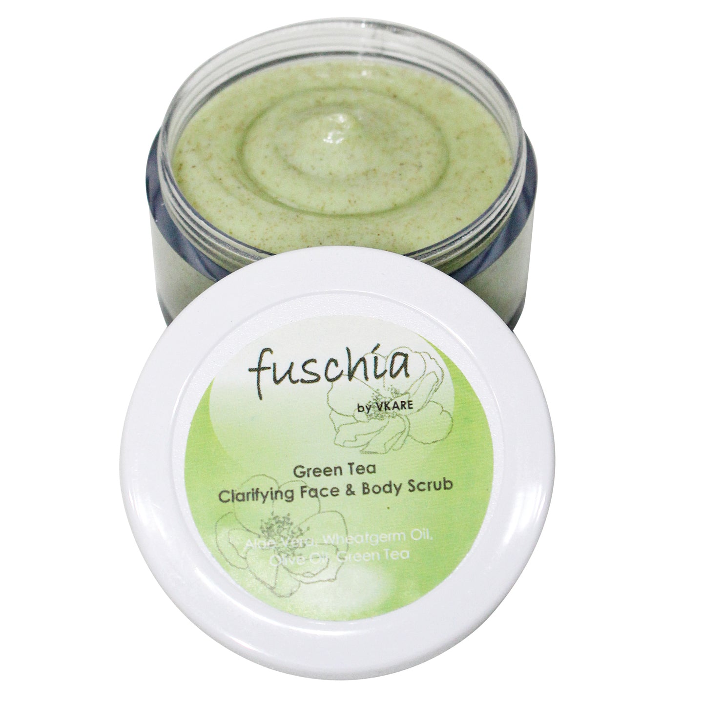 Fuschia - Green Tea - Face & Body Clarifying Scrub ( 15g, Pack of 2 )