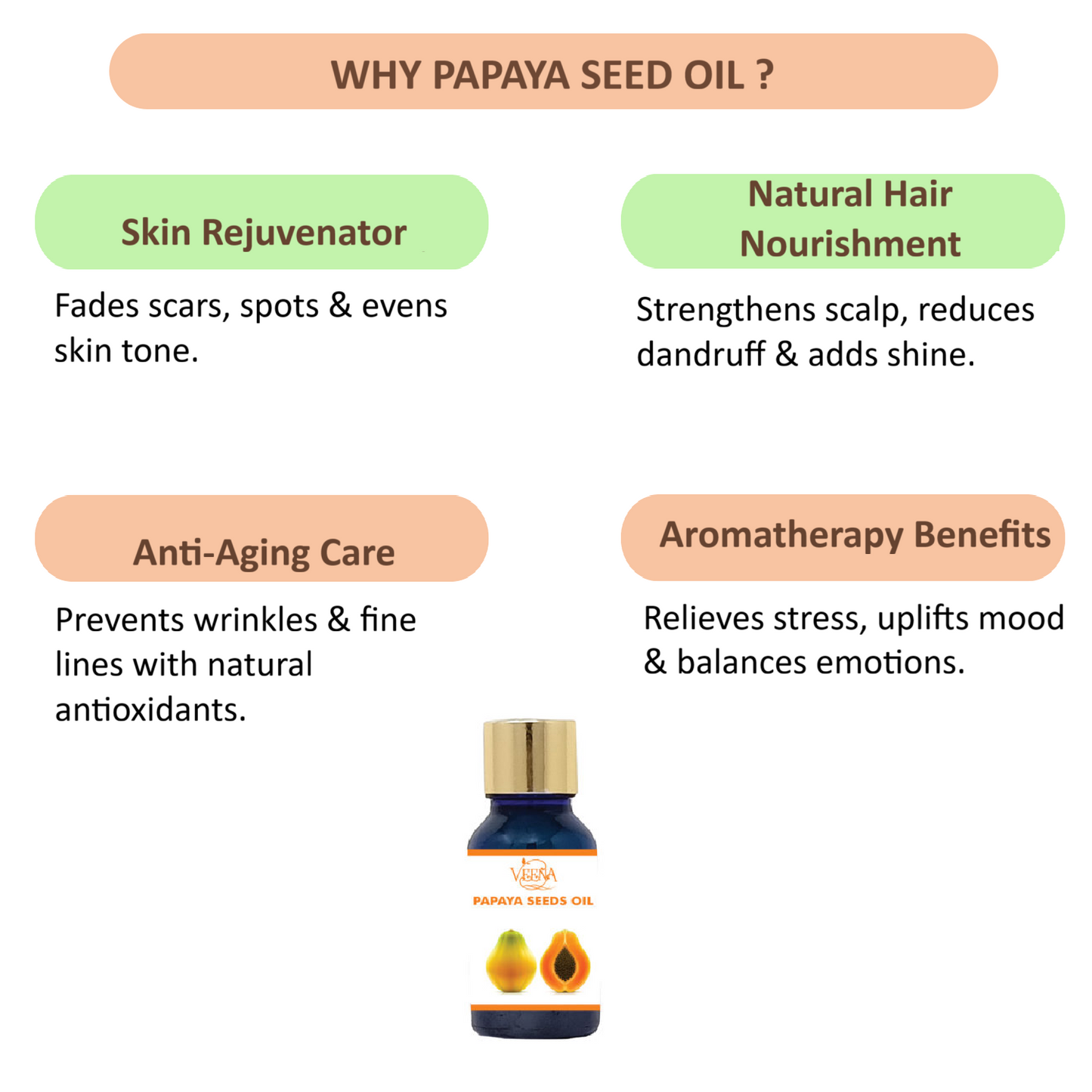 Veena  Papaya Seed Essential and Fragrance Oil - 60ml