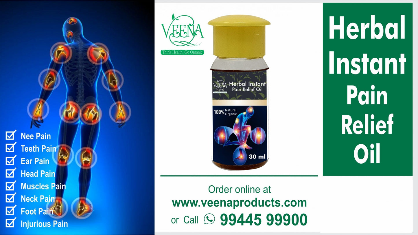 Veena Products Instant Pain Relief Oil - 30ml ( Pack of 3 )