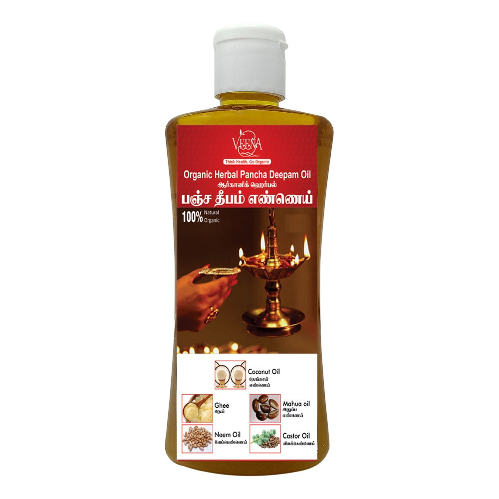 Veena products Organic Herbal Pancha Deepam Pooja Oil - 250ml