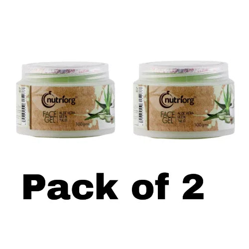 Nutriorg Aloevera Face Gel Neem Tulsi - 100g ( Pack of 2 ) - Orgoshops