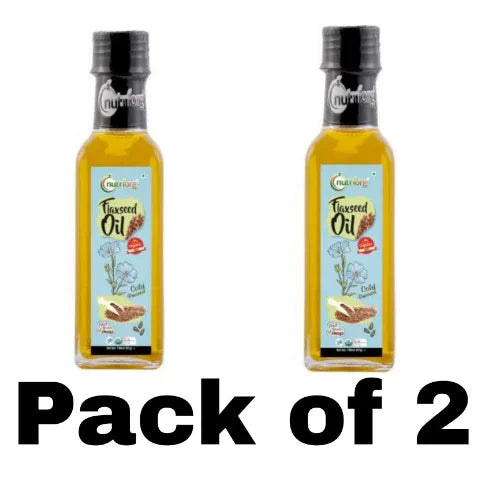 Nutriorgo Certified Organic Flaxseed Oil - 100ml (Pack of 2 ) - Orgoshops