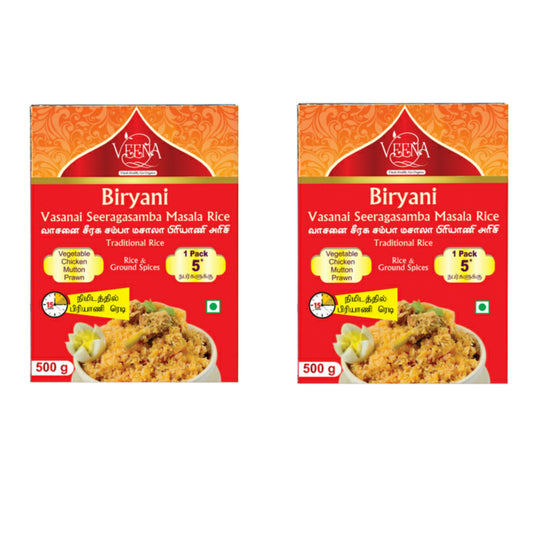 Veena Products Biriyani Vasanai Seeragasamba Masala Rice - 500 g ( Pack of 2 )