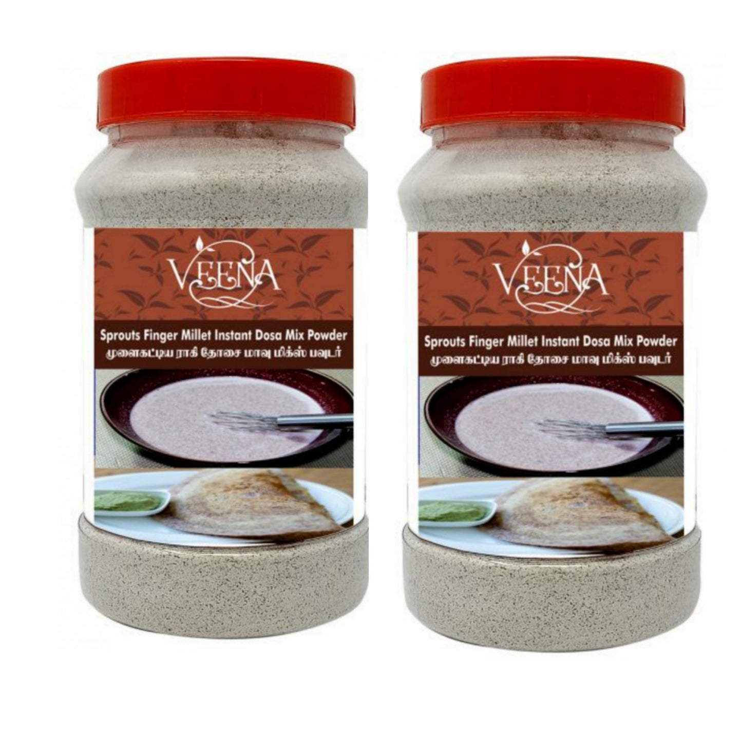 Veena Product Ragi Instant Dosa Mix – ராகி உடனடி தோசை பொடி - 500g ( Pack of 2 )