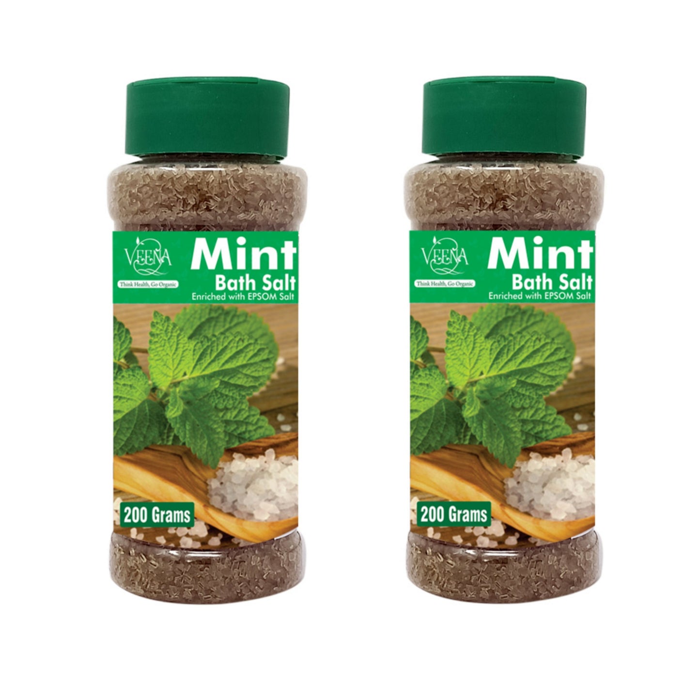 Veena Products Mint Epson Bath Salt - 200g ( Pack of 2 )