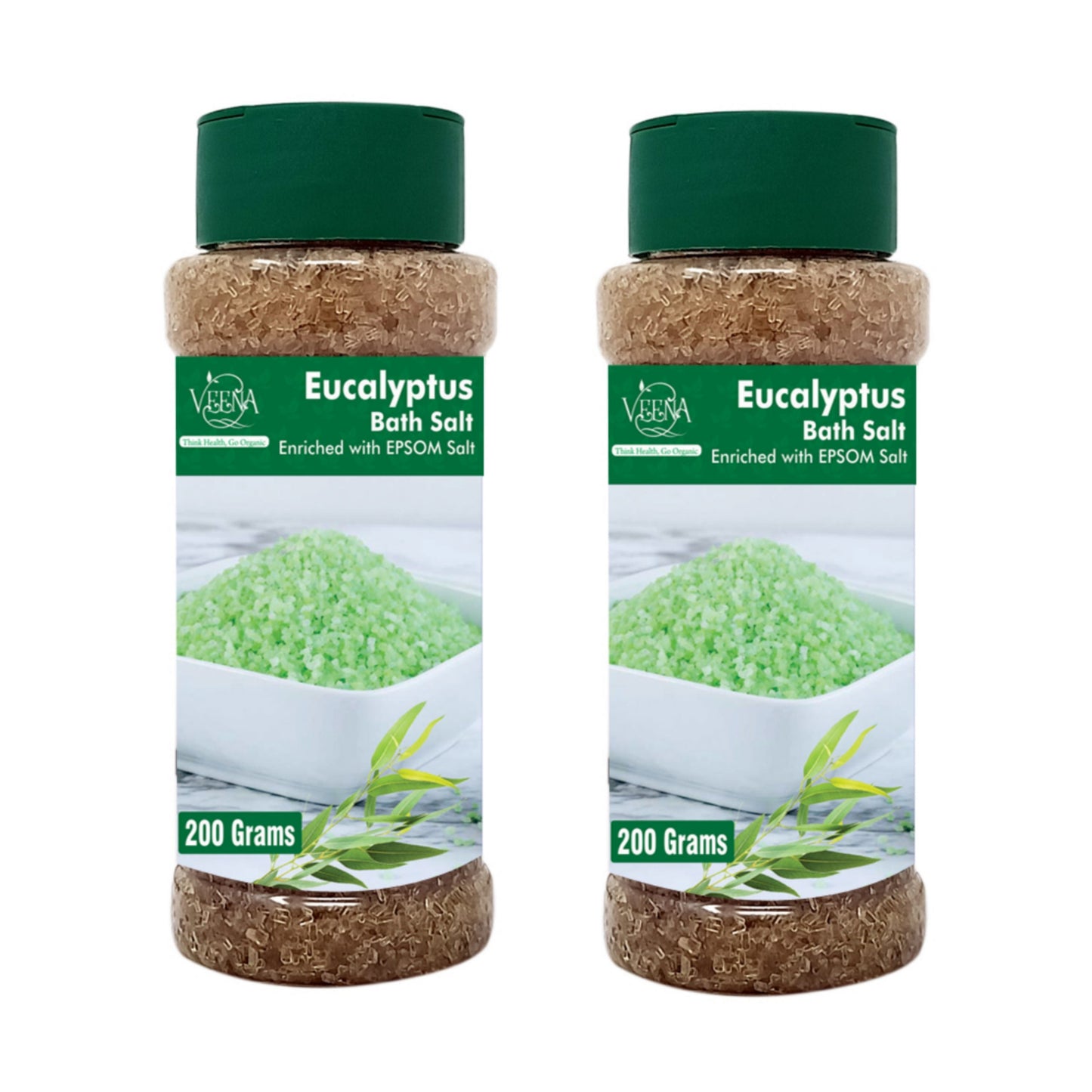 Veena Products Eucalyptus Bath Salt - 200g ( Pack of 2 )