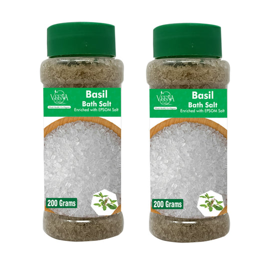 Veena Products Basil Bath Salt - 200g ( Pack of 2 )