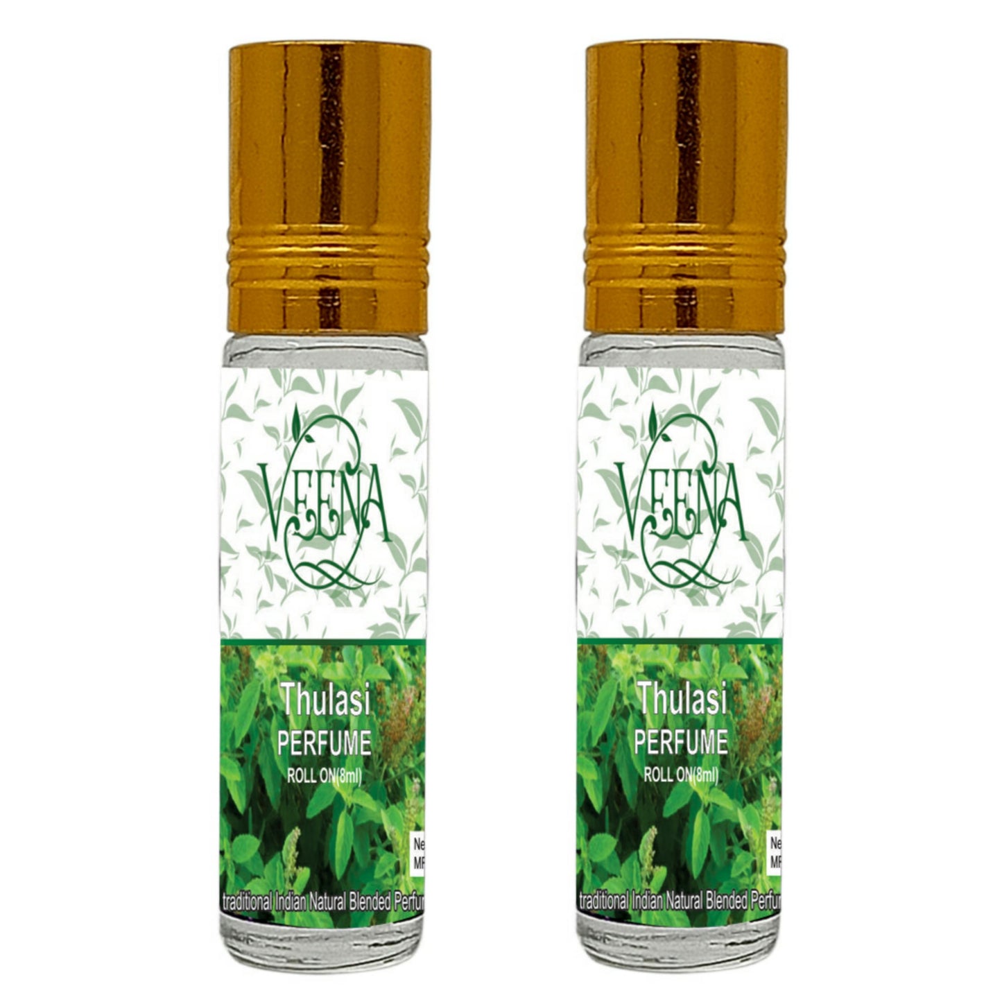 Veena Product Thulasi Perfume Roll on – துளசி வாசனை திரவம் - 10ml ( Pack of 2)