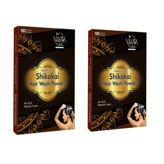 Veena Products Shikakai Powder Soapnut Shell - 400g ( Pack of 2 )