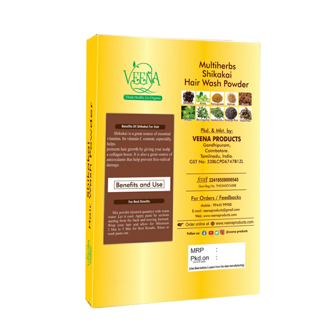 Veena Products Shikakai Powder Multi Herbs - 400g ( Pack of 2 )