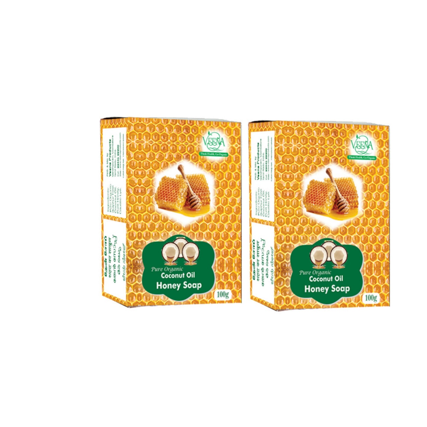 Veena products Honey Soap - 100g ( Pack of 2 )