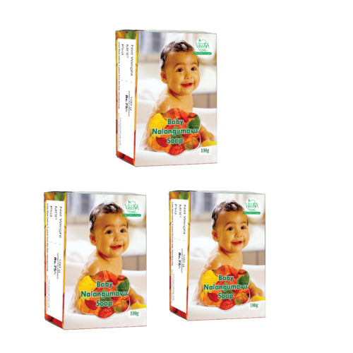 Veena Products Baby Nalangumavu Soap Coconut Oil Based - 100g ( Pack of 3 )