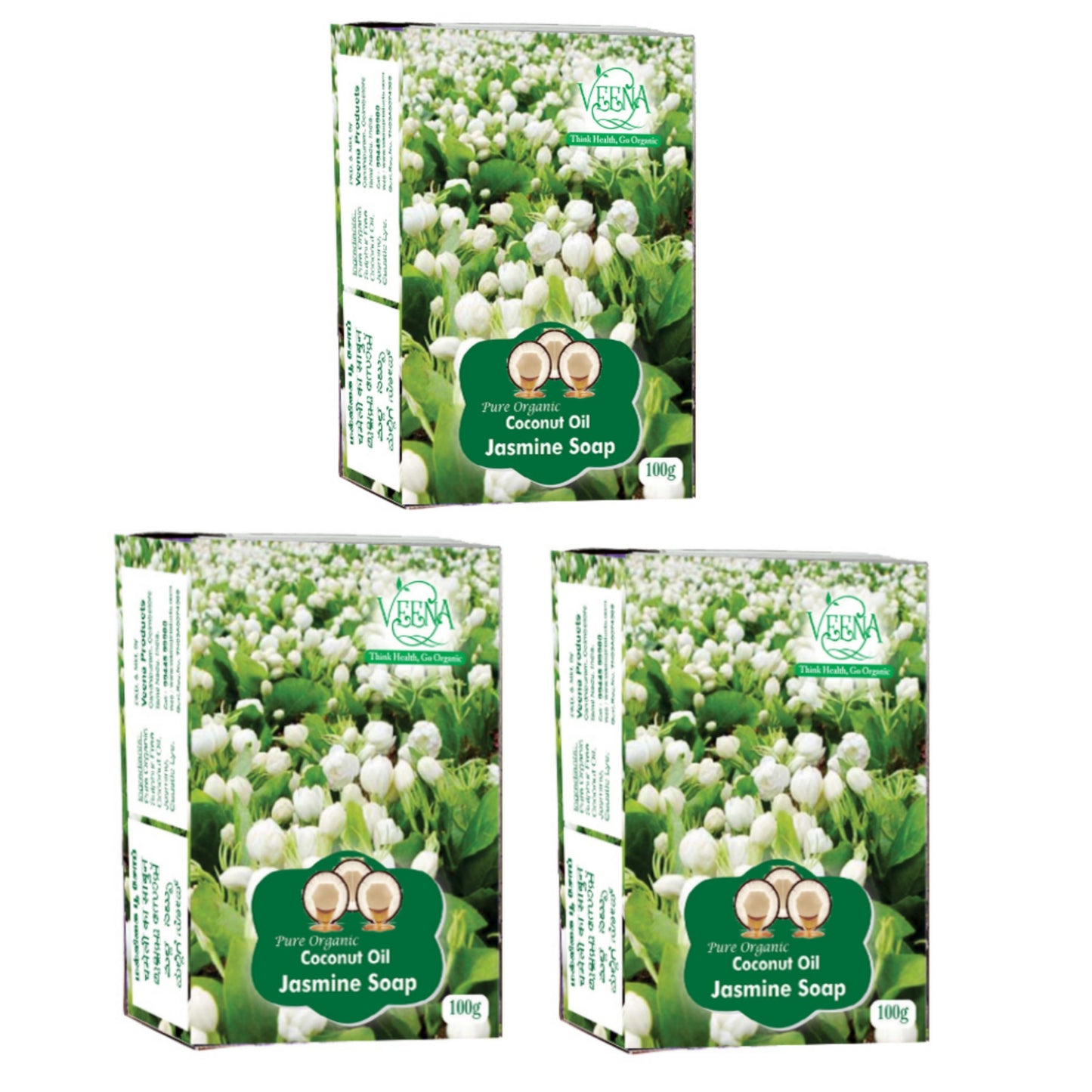 Veena Products Jasmine Soap - 100 g ( Pack of 3 )