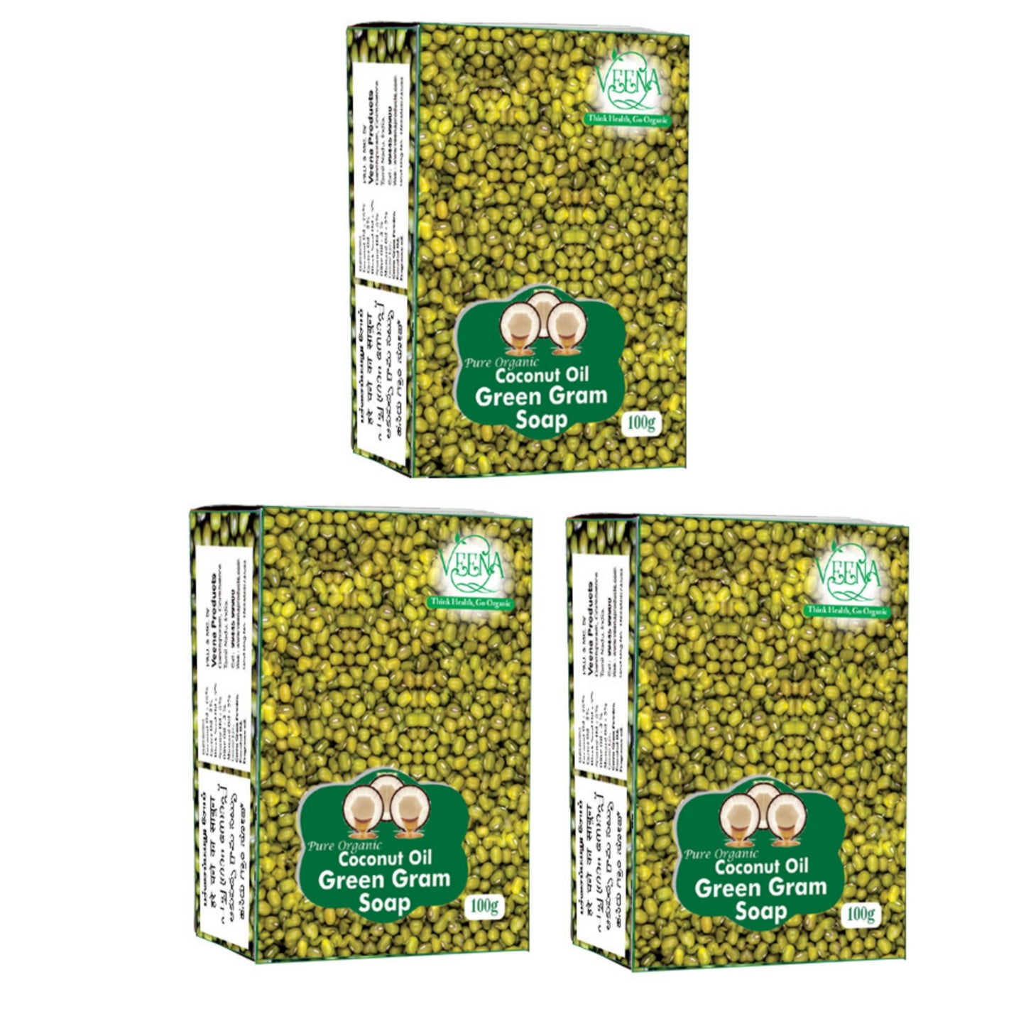 Veena Products Green Gram Soap - 100 g ( Pack of 3)