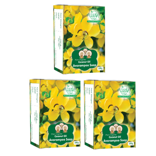 Veena Products Avarampoo Natural Soap - 100g ( Pack of 3)