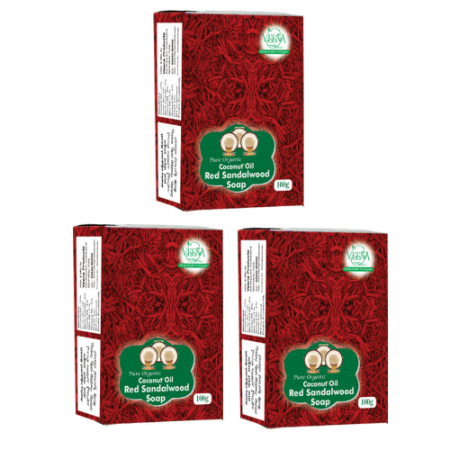 Veena Products Red Sandalwood Soap - 100g ( Pack of 3 )