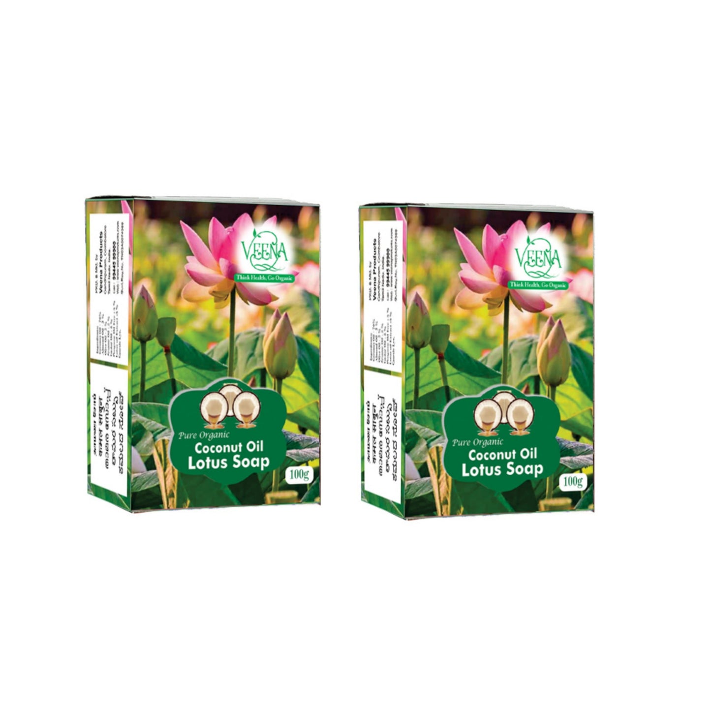 Veena Products Lotus Soap - 100g ( Pack of 2 )