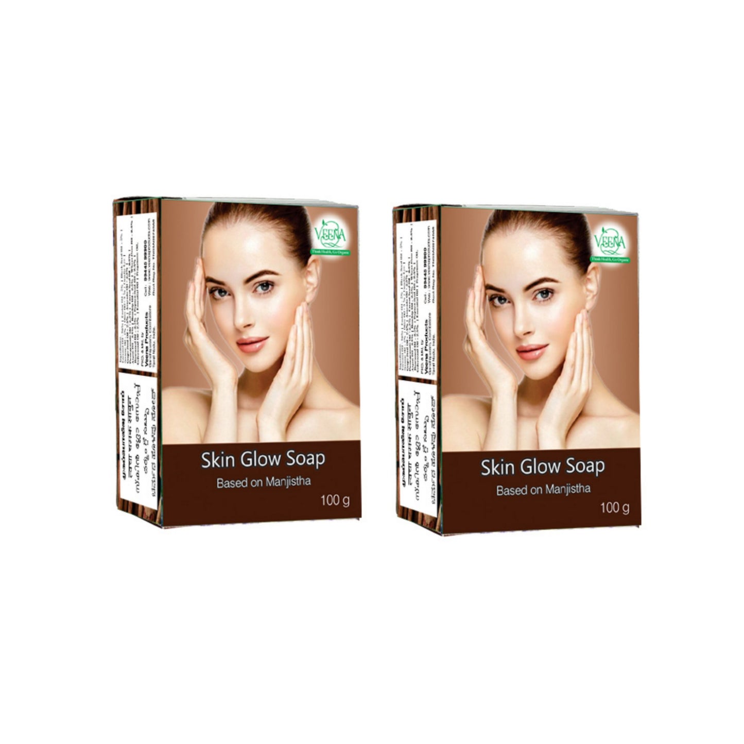 Veena products Skin Glow Soap - Based on Manjishta - 100 g ( Pack of 2 )