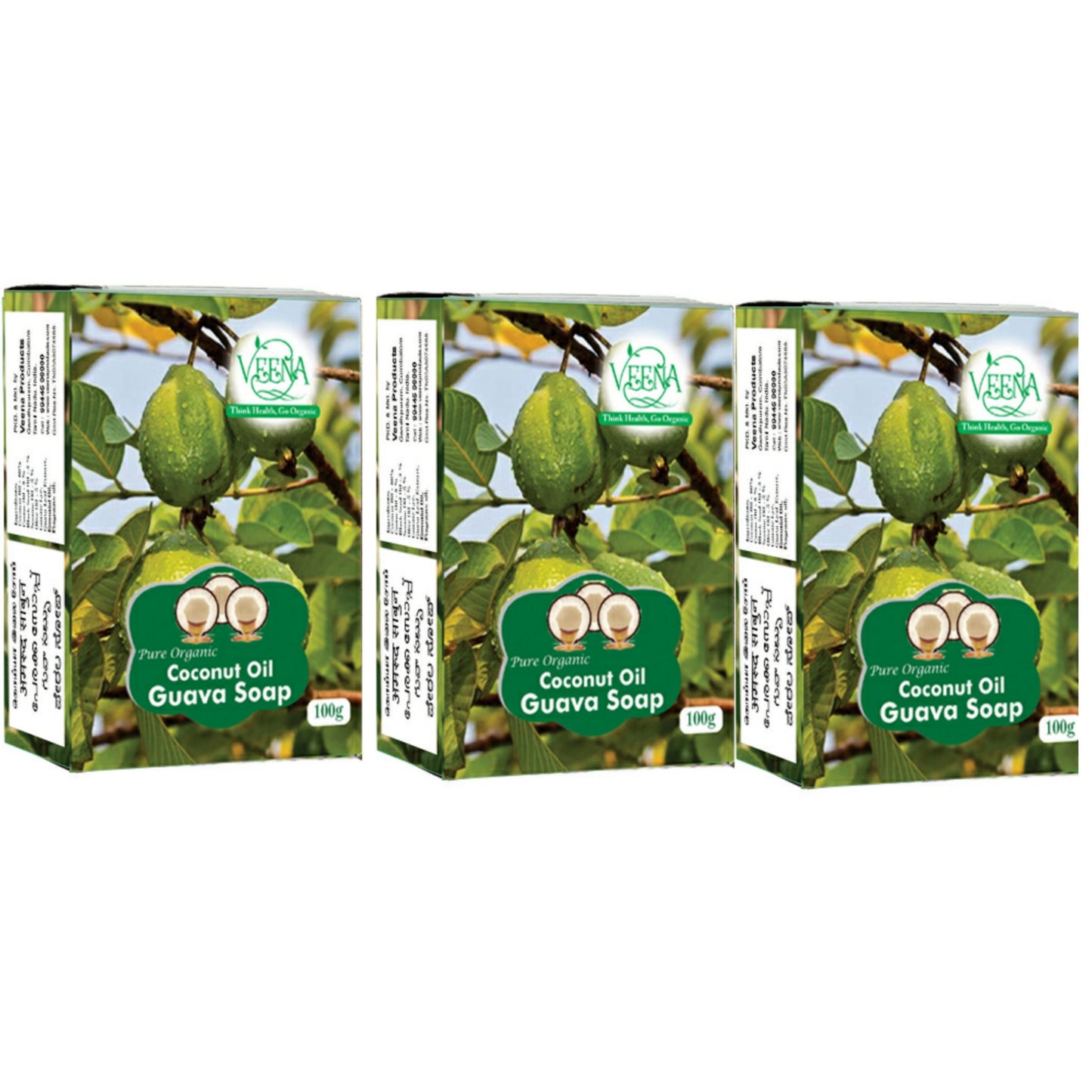 Veena Products Guava Soap - 100g ( Pack of 3)