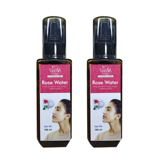 Veena Products Rose Distilled Face water - 100ml ( Pack of 2 )