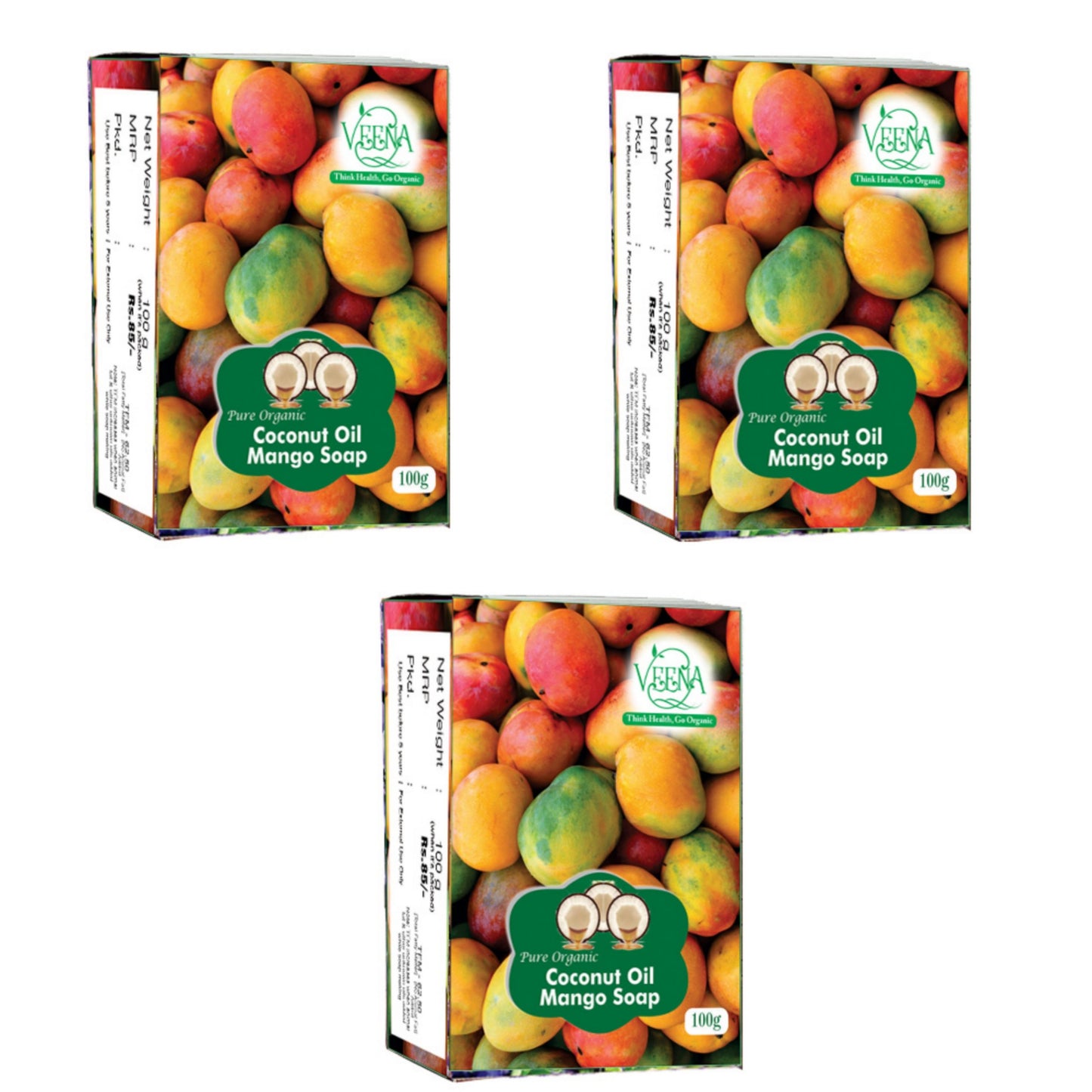 Veena Products Mango Soap - 100g ( Pack of 3)